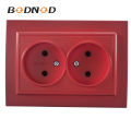 【LuxeGlow】New Two Wall Socket Socket Rose Red Color Double Socket With Out Earth European DIY Socket 10A 250V Schneider Livolo. 
