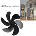 Stove Fan Blade Accessories, Easy To Install Aluminum Alloy Fireplace Fan Blade Replacement Black for Maintain. 