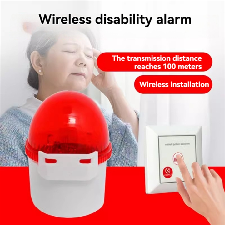 Caregiver Pager SOS Button Wireless Sound and Light Alarm for Elderly ...