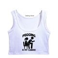 【Popular】Lasting charm pegging is my cardio Dominatrix Mistress Crop Top. 