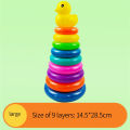 5-9Floor/set Rainbow Tower Stacking Circle Toy Children Pyramid Yellow Duck Montessori Toy Early Education Accessories for Kids | LANKA MARKET | KU35-60 |. 