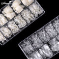 Monja 550Pcs/Box False Toe Nails Full Cover Foot Nail Tips Acrylic Clear Natural Fake Nails Uv Gel Extension Manicure Tool. 