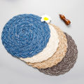 【Hot selling items 】Nordic three-strand ramie cotton thickened insulation table mat table mat woven dinner plate placemat. 