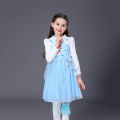 Long Sleeve Elsa Dress Princess Costume Girls Party Dress Cosplay Costume Christmas Performance Dress. 
