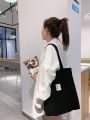 Casual Foldable Corduroy Shopping Tote Bags High Quality Eco friendly Reusable Handbag Lightweight Shoulder Bags. 