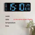 wall clock Digital Wall Clock Large Alarm Clock Remote Control Date Week Temperature Clock Dual Alarms LED Display Clock Living Room Dec. 