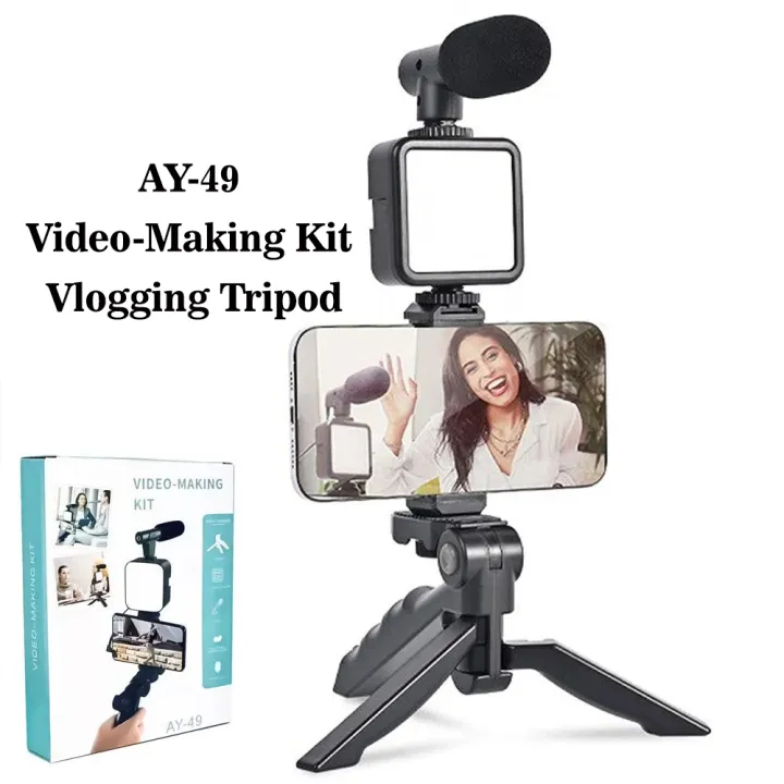AY-49%20Video-Making%20Kit%20%7C%20Vlogging%20Tripod%20with%20Microphone,%20LED%20Video%20Light%20&%20Phone%20Holder%20%7C%20Universal%20Smartphone%20Rig%20for%20Content%20Creation%20-%20Image%203