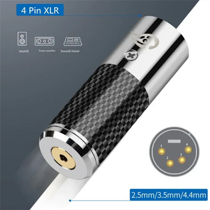 Cw Decoder Jacks Decoder 4 Pin XLR Connector to 3.5 2.5 4.4 mm Jack Plug Audio Adapter ...