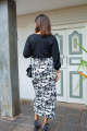 Alexy Floral Skirt - Black. 