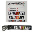 【Miga Plaza】RALLIART Reflective Sticker Mitsubishi Car Emblem Badge Decal 3D Embossed Decals  Dashboard Door Handle Rear Window Glass Decals  General. 