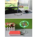 Mini Durable USB Clock Time Display Flexible LED Light Fan, DC 5V. 