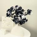 Black Rose Ornament Elegant Cloth Simulated Rose Artificial Flower for Halloween Home Decor Party Decoration Event Decor. 