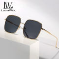 LouisWill Sunglasses For Women Retro Big Square Sunglasses For Girls Vintage Brand Shades Progressive Metal UV Protection Glasses Silicone Nasal Tray Oversized Fashion Sunglasses For Female Excellent Quality. 