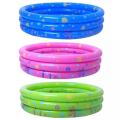 Inflatable 3 Rings Round Swimming Pool Family Children Kids Kid Baby air Home Bath Basin Showering Playing 3 Layer High Quality Product blue pink green-80CM. 