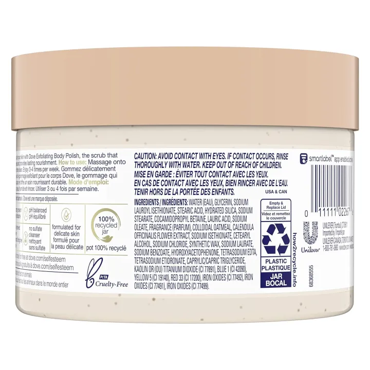 Dove%20Exfoliating%20Body%20Polish%20Scrub%20For%20Delicate%20&%20Sensitive%20Skin%20With%20Oatmeal%20&%20Calendula%20Oil,%20Gently%20Exfoliates%20&%20Moisturizes%20To%20Reveal%20Instantly%20Soft,%20Smooth%20&%20Healthy%20Skin,%20Floral%20Fragrance,%20298g%20SAM%20-%20Image%202