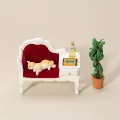 1/12 Mini Furniture Model Wooden Sofa Table with Drawer Cabinet Cute Micro Scene Decoration Craft Simulation Sofa Chair DIY Dollhouse Accessories Children Toy Gift. 
