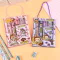 Cute Capibara Labubu Stationery Set 3D with Notebook Study Stationery Kit Ruler Students Back to School Gift. 