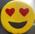 Emoji face pillow. 