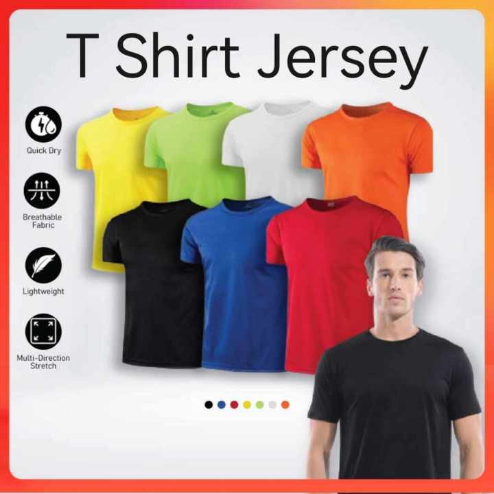 T shirt Jersey Plain High Quality Baju Printing Kosong Jersey Sukan 纯色速干透气衣服