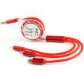 USB Fast Charge 3 In 1 Retractable Usb Cable 2. 4A 3-in-1 All In One Multi Charging Data Phone Cable 3in1. 
