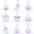 Colorful Key chain Funny Bubble Pops Fidget Toy Fidget Toys Keychains Anti-stress Adult Kids Keychain Toys Car Decoration Player. 