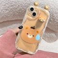 HOCE Cute 3D Ears Animal Cartoon Phone Cases For iPhone 11 12 13 14 15 Pro Max X XS XR 7 8 Plus SE2 SE3 Case Lovely Animal Soft Clear Wavy Bumper Cover. 