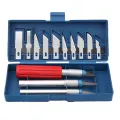 13 PCS Precision Knife Set Professional Craft Knives Set Sharp Engraving Enthusiast Knife Set with Beautiful Plastic Case，Precision CuttingTool Set for Vinyl, Paper, Wood, Leather, Art Carving Craft Knife Bulk Set. 