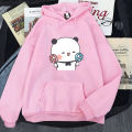 2023 Happy Bubu Is Using Mini Fans Hoodies Panda Bear Clothes For Girls Sweatshirt Women Korean Tops Long Sleeve Pocket Female C. 