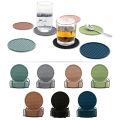 Round Coaster Cup Mats Coffee Drinks Silicone Cup Holder Thickened Non-slip Heat Thickened Pads Kitchen Table Accessories Fengshi. 