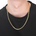 Glamon Diamond cut franco chain 3mm Thick Stainless Steel Necklace for men women Gold chain Black mala boys chain for men silver. 