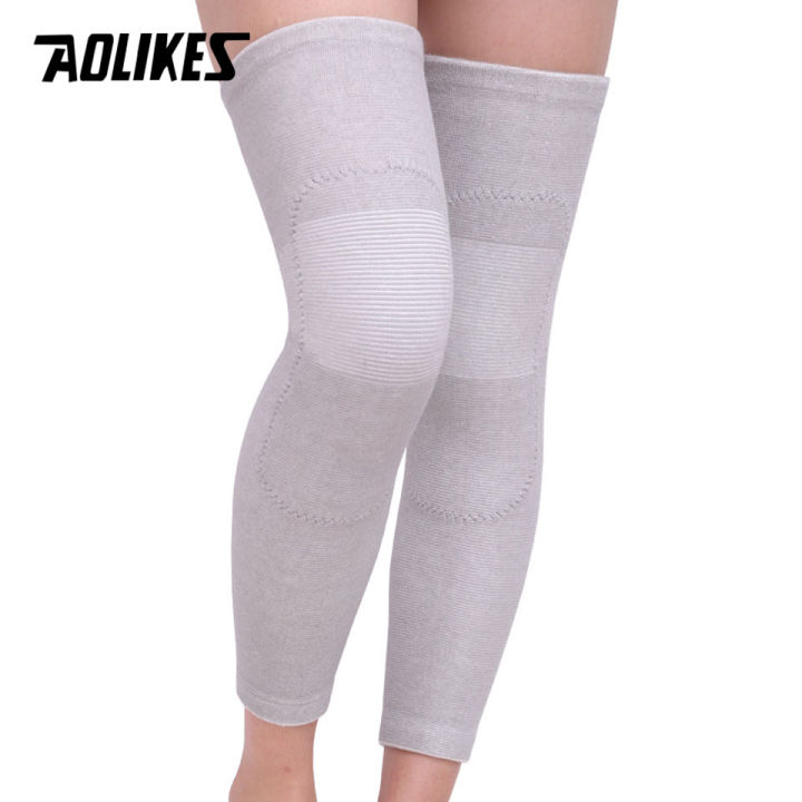 【SmartHorizon】AOLIKES 1Pair Long Kneepad Calf Leg Knee Pad Warm Support High Elasticity Relieve Arthritis Sports Outdoor Knee Guard Protect