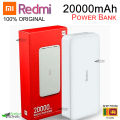 Xiaomi Redmi White Power Bank 20000mAh Powerbank 18W QC3.0 Portable Charger 2 USB Port Battery Pack External xiomi Xiaomi Power Bank Mi Power Bank 20000 mAh. 