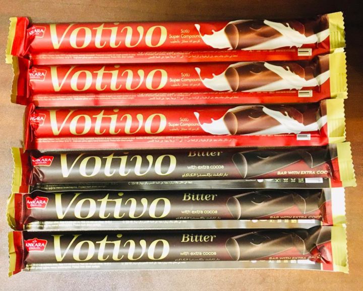 Votivo Super Compound Chocolate 36g,Bitter With Extra Cocoa Dark Chocolate 36g x6Pcs Combo