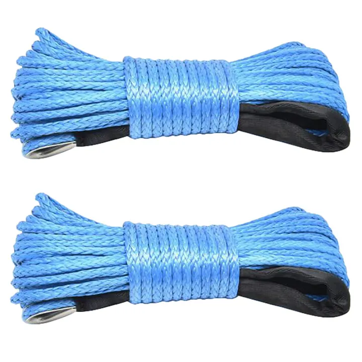 NAMUNY 2X 7700Lbs Electric Winch Rope Nylon Rope High Strength Fiber ...