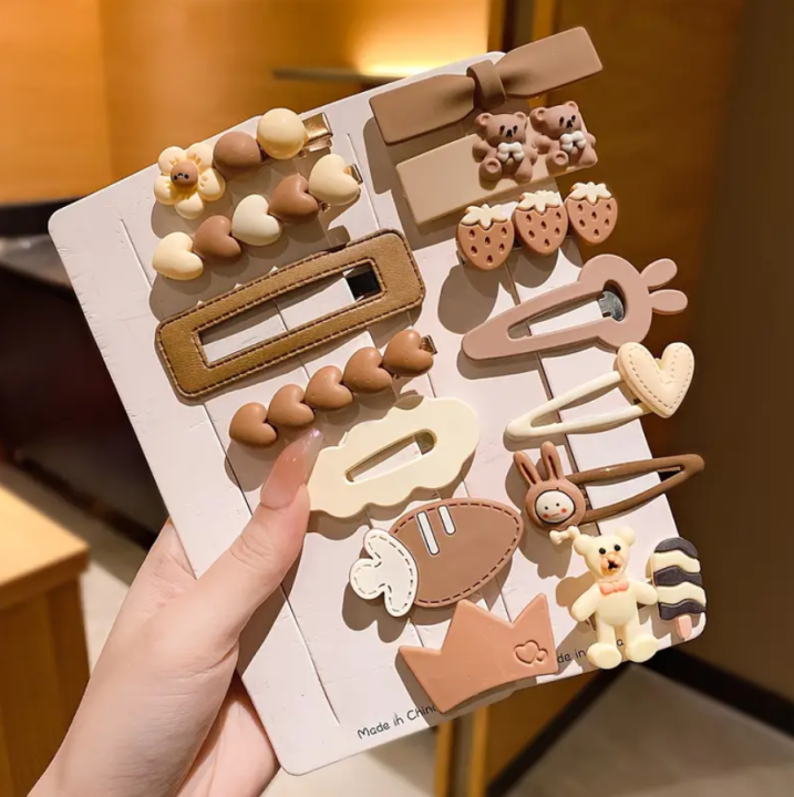 Cartoon%20Bear%20Baby%20Hair%20Clips%20-%20Set%20of%2014%20for%20Styling%20Your%20Baby's%20Hair%20-%20Image%202