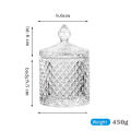 Glass Candy Jar with Lid Luxury Fancy Unique Designed Clear Candy Jar   Luxury (280ml ). 