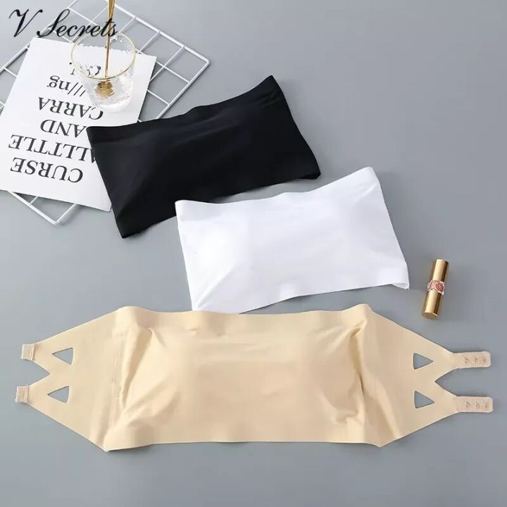 Ice Silk Bra Strapless Beauty Back Seamless Wrapped Paded Bralette Soft Seamless Push-up Lingerie Underwear soutien gorge