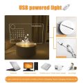 [ Featured ] Romantic Creative Gift 3D DIY Calendar Table Lamp LED Note Message Board Night Light Acrylic USB Light With Pen Wedding Festive Room Decor. 