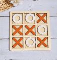 Tic Tac Toe Wooden Block Game - XO Game Puzzle Game for Kids & Adults. 