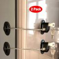 2 Pieces Refrigerator Door Lock Strong Adhesive Freezer Door Lock File Drawer Lock Child Safety Cupboard Lock with Key. 