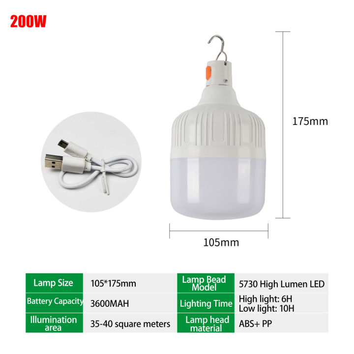 200W%2080W%2060W%20High%20Power%20LED%20Camping%20Rechargeable%20Portable%20Lanterns%20Outdoor%20Emergency%20BBQ%20Tent%20Lighting%20Lamp%20Bulb%20with%20Hook%20-%20Image%204