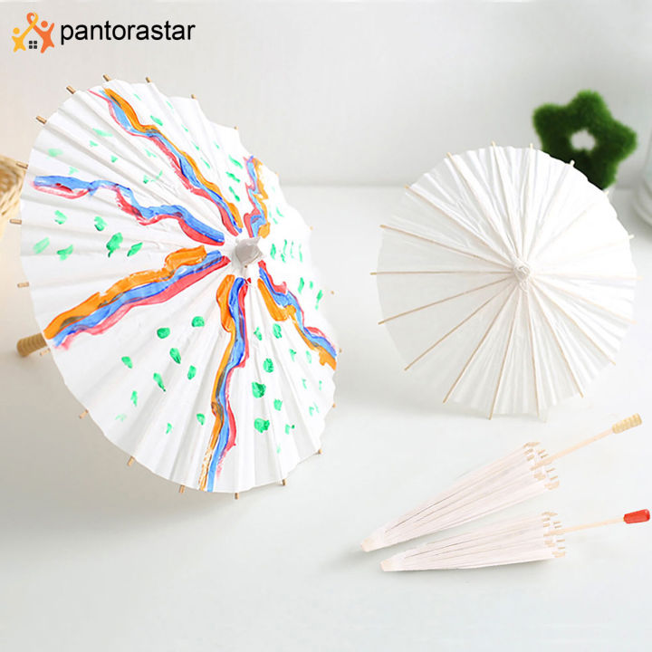 [pantorastar] White Color Paper Decorative Umbrella Parasol School Decor Photo Prop (30cm)
