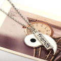2Pcs/Set Best Friends Tai Chi Yin Yang Carved Bar Pendant Split Necklace Gift. 