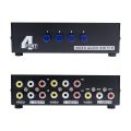 4 Port AV Switch RCA Switcher 4 in 1 Out Composite Video L/R Audio Selector Box for DVD STB Game Consoles. 