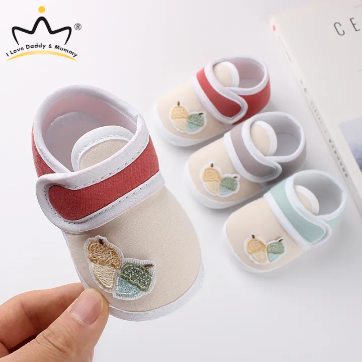 Cotton Soft Baby Girls Flat Newborn Toddler Leaning Walking Shoes Flats