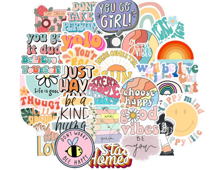 20/40/60pieces Quotes Aesthetic Stickers Motivation Funny Words Stickers for Decorations Decals Books Laptop Scrapbook Journal Kids Girls Boys Wall Graffiti Stickers