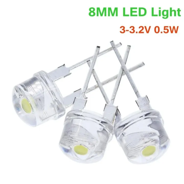 8mm Led Lens 10PCS Astigmatism Wide Angle 0.5W F8 8MM DIY Lights LED Lamp Straw Hat ...