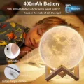 Auoyo 3D Moon Lamp Light Rechargeable 8/15cm Moon Night Light with Stand-Touch Switch - 7 Color - Moon Table Lamp. 