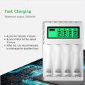DoomHot Electric Battery Charger 4 Slots Intelligent LED Indicator USB Charger Home Battery Charger Fast Intelligent 4 Slots LCD Battery Charger Fast Charging Adapter. 