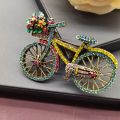 Fashion Women Men Vintage Baroque Bicycle Flower Full Crystal Badges Pins Palace Unisex Exquistie Bike Jewelry Accessories. 